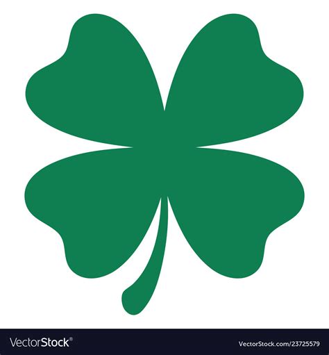 Green Shamrock Clover Icon St Patrick Day Vector Image