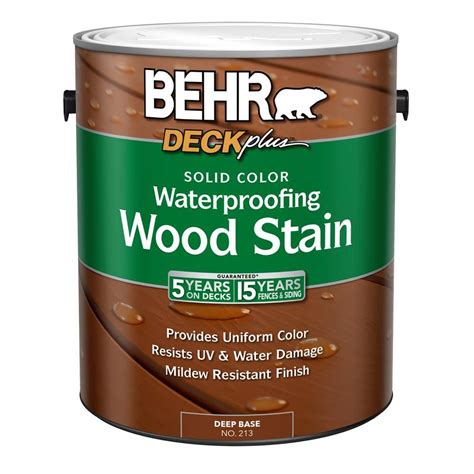 Behr 1 Gal Deck Plus Deep Tint Base Solid Color Waterproofing Wood