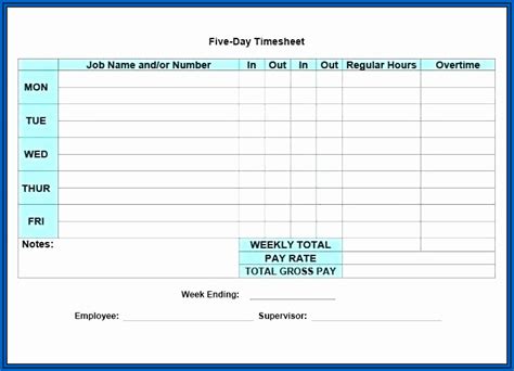 √ Free Excel Timesheet Formula With Lunch Break Templateral