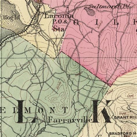 Vintage Map Of Belknap County New Hampshire 1877 By Teds Vintage Art