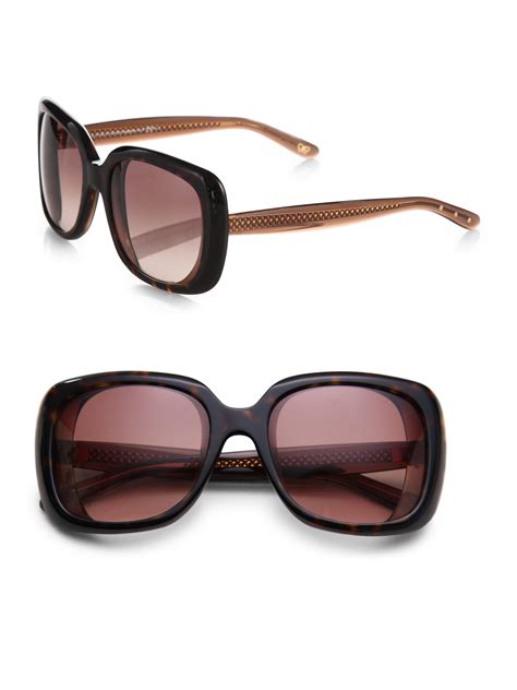 bottega veneta oversized square acetate sunglasses in brown lyst