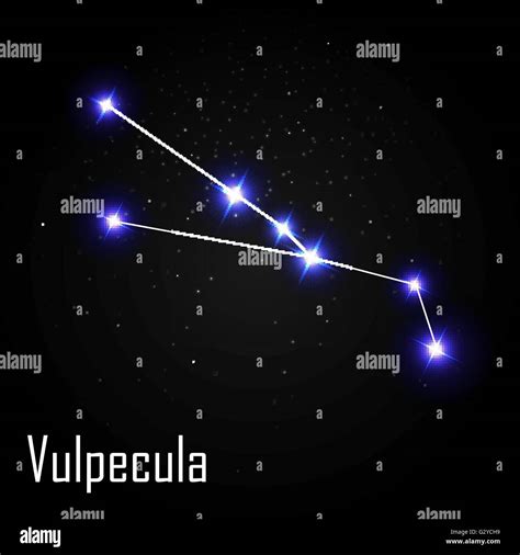 Vulpecula Constellation With Beautiful Bright Stars On The Backg Stock