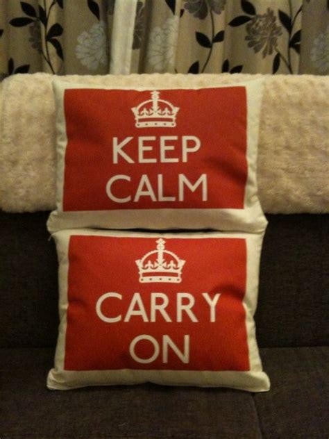 During the second world war, the british government was predicting that the german will launch massive air attacks on major cities and the constant bombing will demoralize its citizens. Red Keep Calm and Carry On Cushions | Red cushions ...