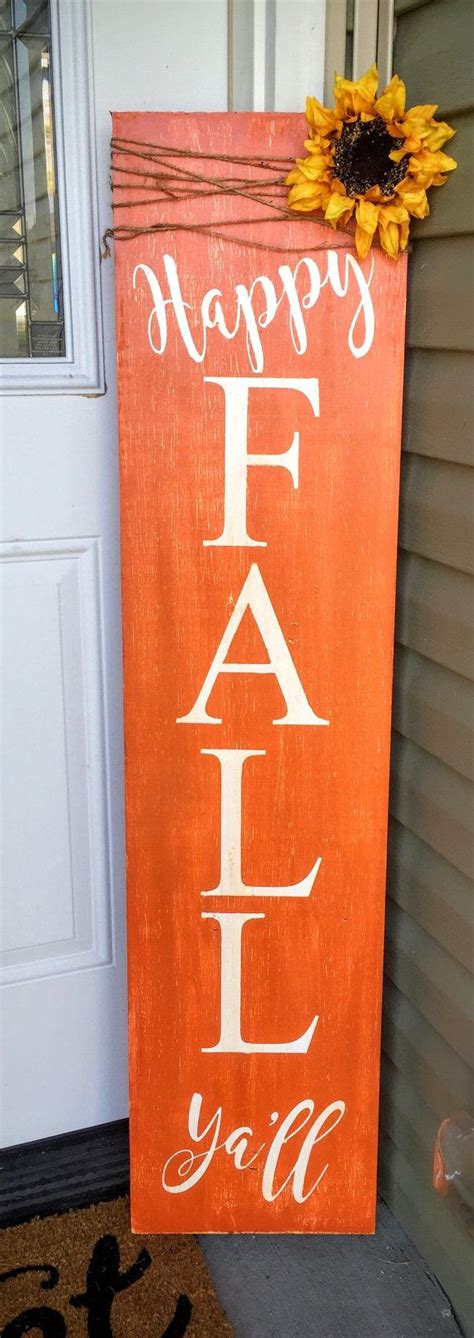 Reversible Porch Sign Harvest Porch Sign Happy Fall By Peapiesigns