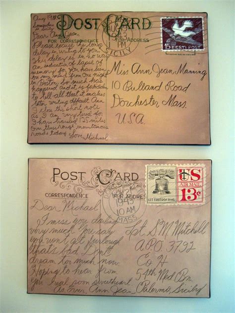 Postcards Handwritten 1943 Lettering Love Letters Elementary Art