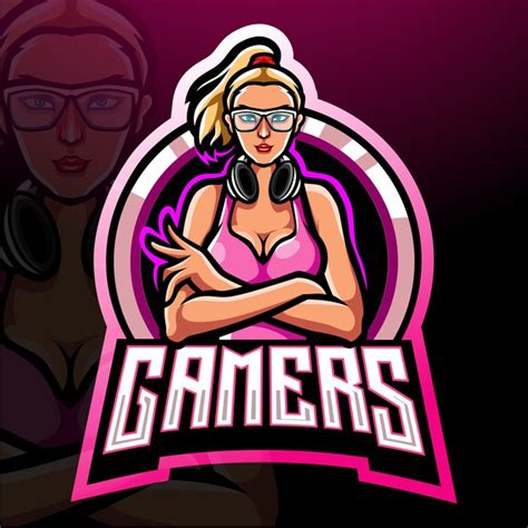 Premium Vector Gamer Girl Esport Logo Mascot Design
