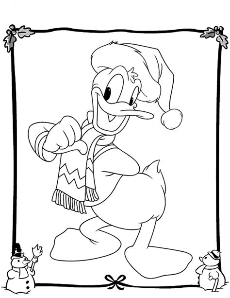 Donald Duck Christmas Coloring Pages Picture Kids Coloring Pages