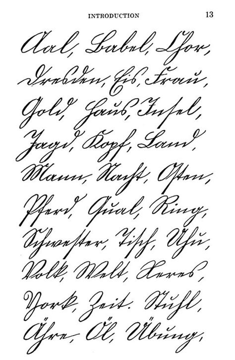 1912 Old German Alphabet And Script Pg 13 Handwriting Cursive