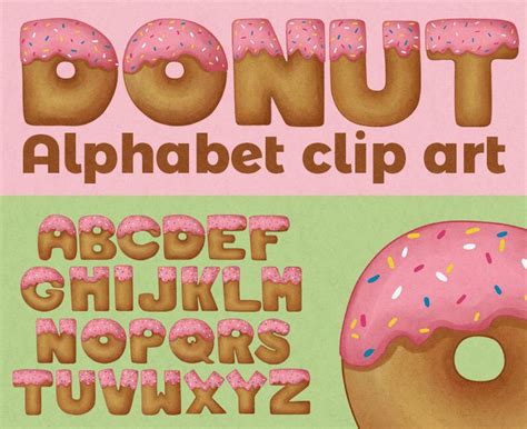 Donut Alphabet Clip Art Doughnut Font Letter Clip Art Etsy Clip Art