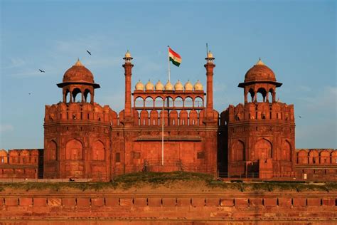 Front View Of Red Fort At Sunset Image Finder