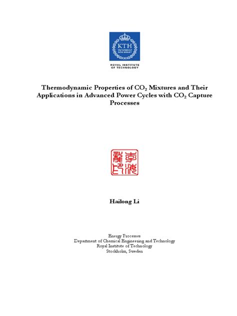 Li Thermodynamic Properties Of Co2 Mixtures Carbon