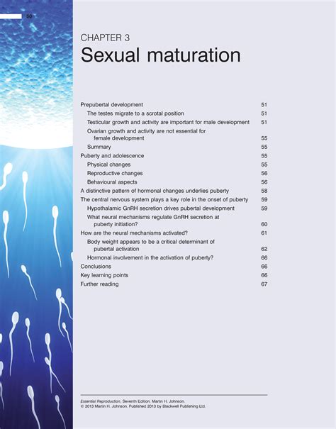 Essential Reproduction Th Edition Chapter Sexual Maturation Part Making Men And