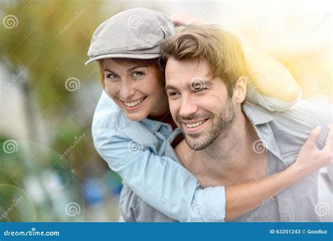 Young Happy Couple In Love Having Fun Outdoors Stock Image Image Of