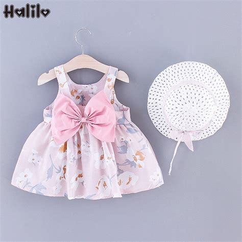 Halilo Baby Girl Dresses Summer Sleeveless Big Bow Princess 1st