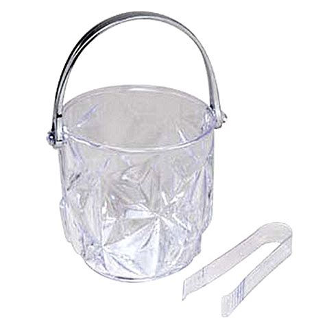 2 Clear Ice Buckets With Handle And Tongs Clear Plastic With Etsy