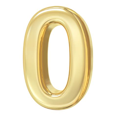 3d Gold Number 0 11297871 Png