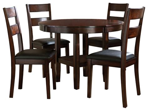 Pendwood 5 Piece 42 Round Dining Set Transitional Indoor Pub And