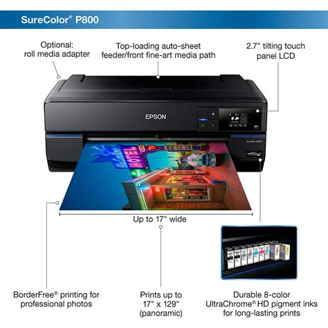 Epson Surecolor P800 17 Inkjet Color Printerblack Buy Online In