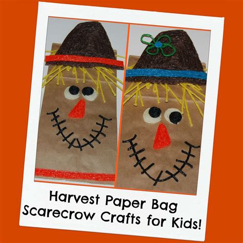 Harvest Themed Paper Bag Scarecrow Crafts For Kids