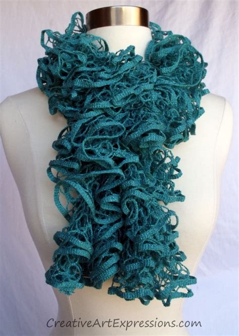 Creative Art Expressions Hand Knitted Glam Ruffle Scarves Creative