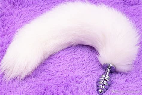 screw plugs fox tail spiral butt anal plug 35cm long real fox tails metal anal sex toy anal toy