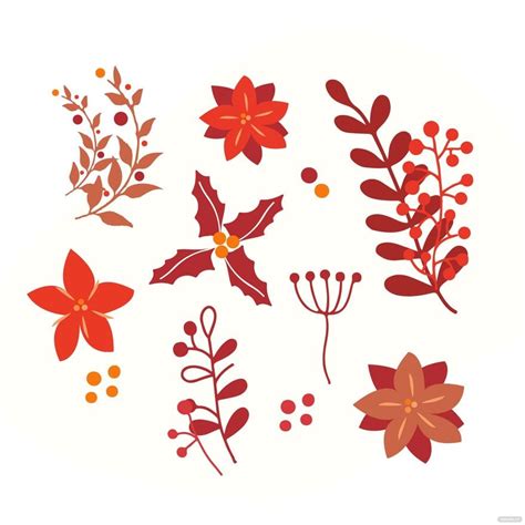 Winter Flowers Vector In Illustrator Svg  Eps Png Download