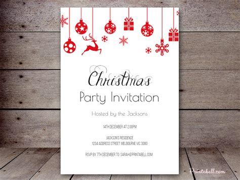 Create your own christmas party invitations to download, print or send online for free. Editable Holiday Invitations - Printabell • Create
