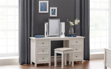 Costway vanity makeup table touch screen 3 lighting modes dressing table stool set white\black\ gray. Maine 6 Drawer Dressing Table - Surf White