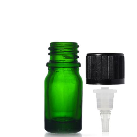 5ml Green Glass Dropper Bottle With Child Resistant Cap Ampulla Ltd