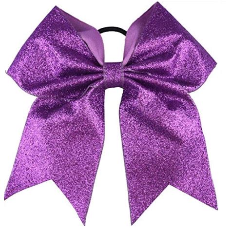 Big Purple Glitter Cheer Bows 6 Stiff Sparkly Hair Bow Etsy