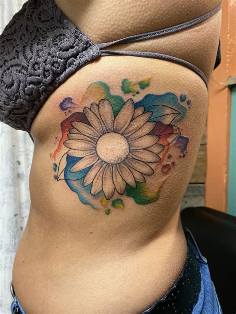 daisy-watercolor-tattoo-in-2020-tattoos,-dreamcatcher-tattoo,-watercolor-tattoo