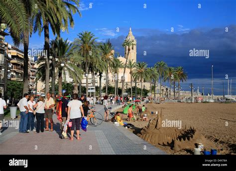 Sitges Costa Daurada Promenade Spain Stock Photo Alamy