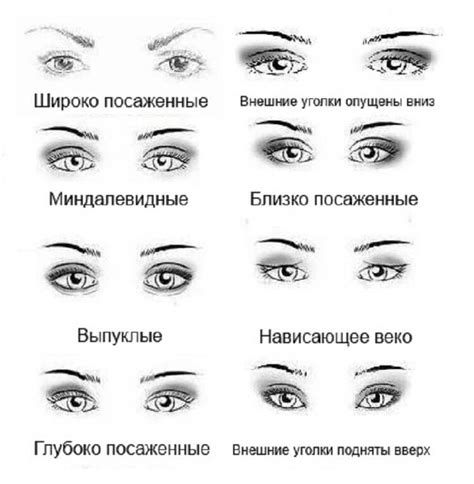 формы глаз у женщин фото и названия