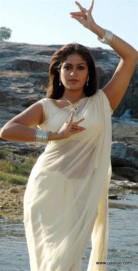 Meghana Raj In White Hot Saree Bollygirls