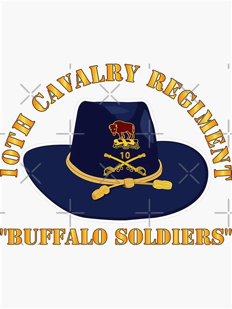 Army 10th Cavalry Regiment W Cav Hat Buffalo Soldiers Sticker For