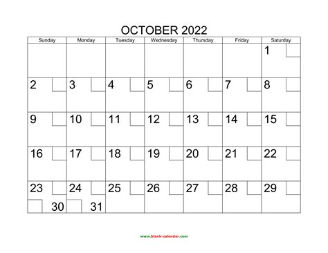 Free Download Printable October 2022 Calendar With Check Boxes