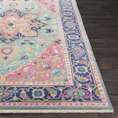 Montleban Tealbright Pink Area Rug In 2021 Pink And Blue Rug Pink