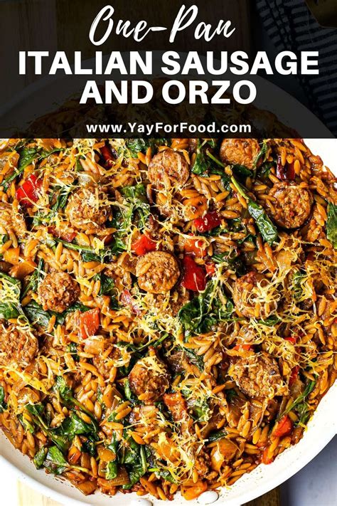 Thuringer, pork, beef, summer sausage, cervelat. One-Pan Italian Sausage and Orzo Pasta | Recipe in 2020 ...