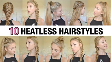 All that's needed to create these easy hairstyles in the morning before school is a few minutes, a hairbrush, and maybe a few bobby pins—no hot tools required. 10 Back To School Heatless Hairstyles - YouTube