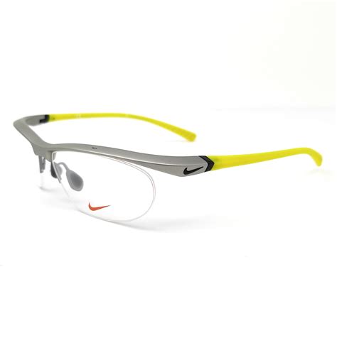 Nike Eyeglasses 70702 085 Matte Platinum Volt Rectangle Men 57x15x135 Ebay