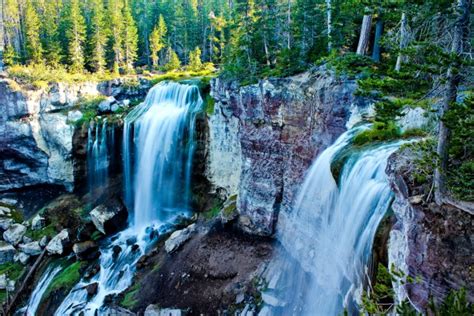 Usa Waterfalls Forests Crag Paulina Falls Oregon Nature Wallpapers Hd Desktop And