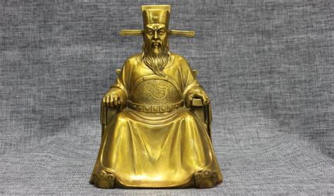 China Folk Classic Pure Brass Copper Dragon God Of Wealth Lucky Buddha