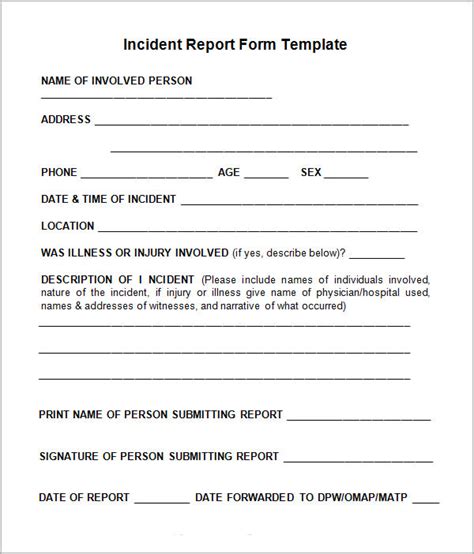 Incident Report Template 15 Free Download Documents In Word Pdf