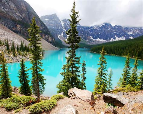Moraine Lake Banff Alberta Canada Nature Photo Wallpaper Preview