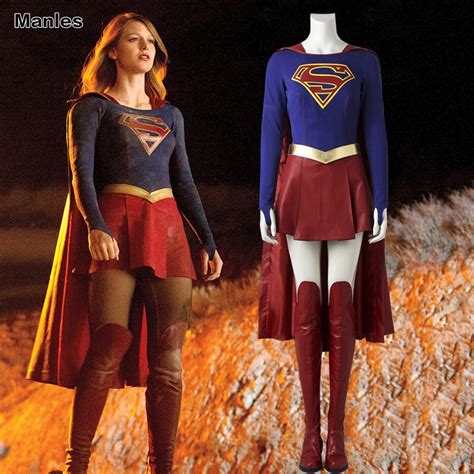 Supergirl Kara Zor El Danvers Costume Cosplay Superwoman Red Cape