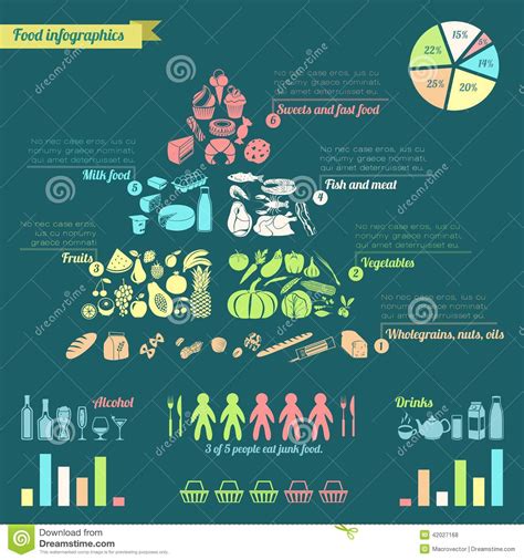 Food Pyramid Infographic Stock Vector Illustration Of Design 42027168