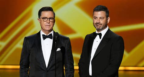 jimmy kimmel and stephen colbert roast the emmys for not having a host 2019 emmy awards emmy