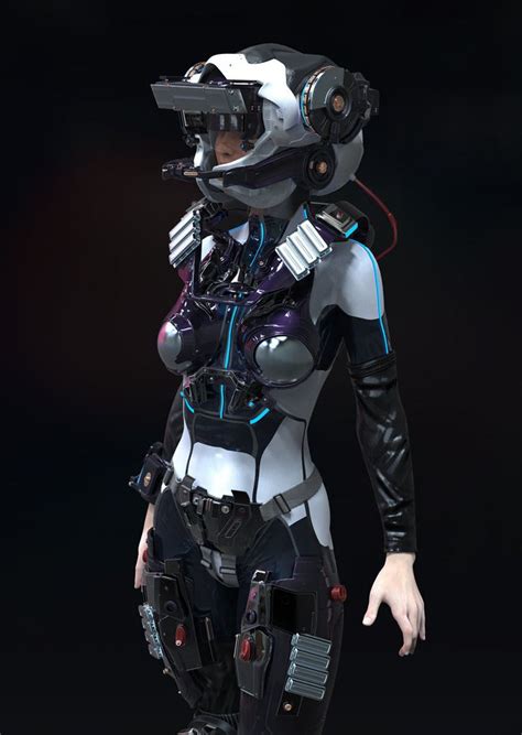 Vyacheslav Solovov Cyberpunk Character Female Armor Cyberpunk Girl
