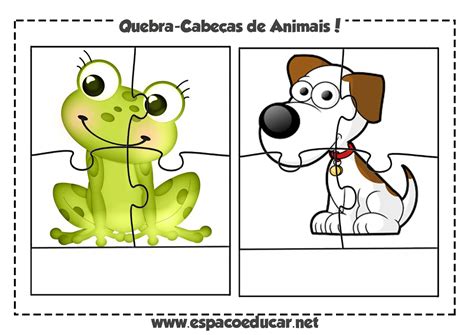 Quebra Cabeça Animais Para Imprimir