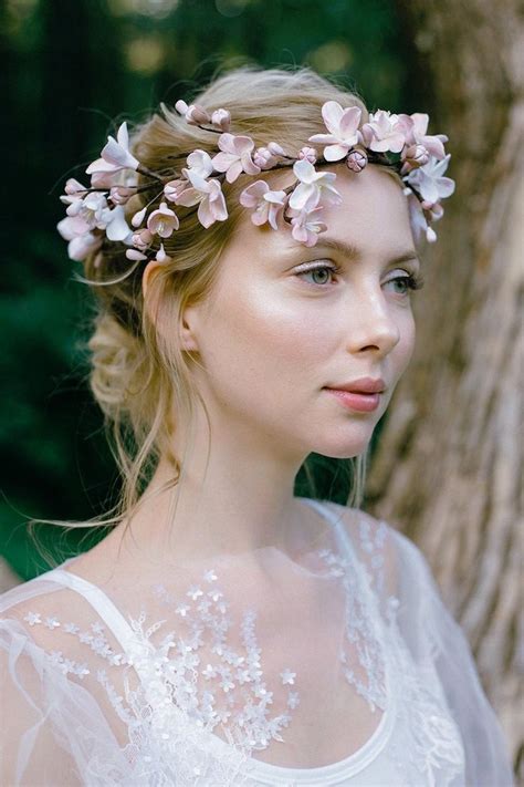 Flowers In Her Hair Bridal Flower Crown Floral Crown Wedding Flower Crown Hairstyle